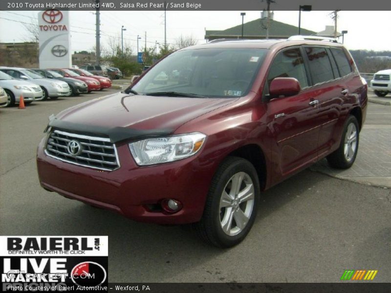 Salsa Red Pearl / Sand Beige 2010 Toyota Highlander Limited 4WD