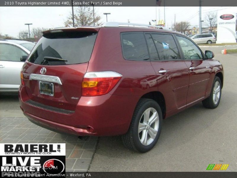 Salsa Red Pearl / Sand Beige 2010 Toyota Highlander Limited 4WD
