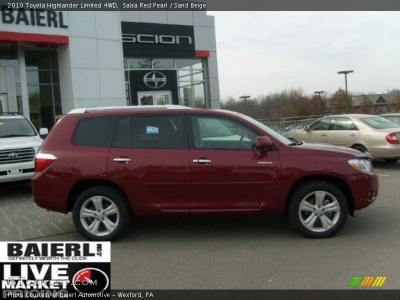 Salsa Red Pearl / Sand Beige 2010 Toyota Highlander Limited 4WD