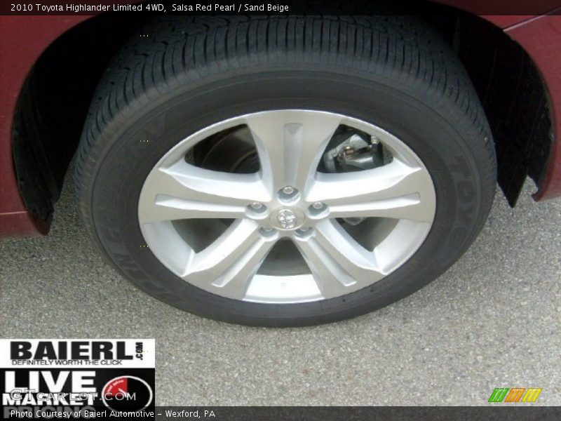 Salsa Red Pearl / Sand Beige 2010 Toyota Highlander Limited 4WD