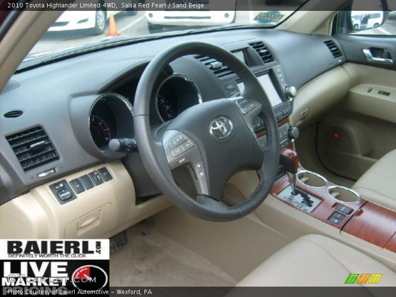 Salsa Red Pearl / Sand Beige 2010 Toyota Highlander Limited 4WD