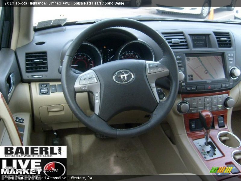Salsa Red Pearl / Sand Beige 2010 Toyota Highlander Limited 4WD