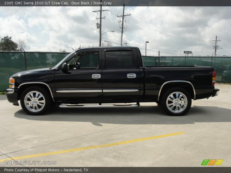 Onyx Black / Stone Gray 2005 GMC Sierra 1500 SLT Crew Cab