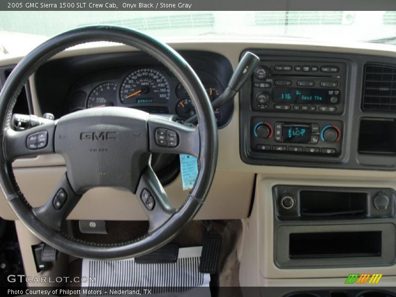 Onyx Black / Stone Gray 2005 GMC Sierra 1500 SLT Crew Cab