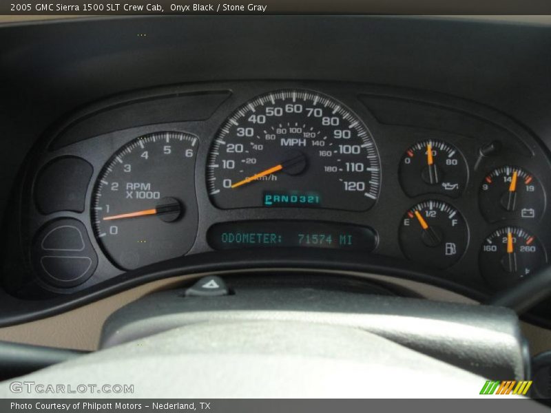 Onyx Black / Stone Gray 2005 GMC Sierra 1500 SLT Crew Cab