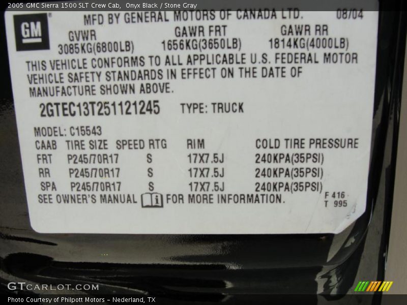 Onyx Black / Stone Gray 2005 GMC Sierra 1500 SLT Crew Cab
