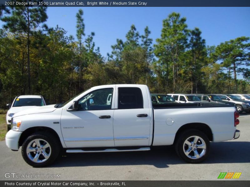Bright White / Medium Slate Gray 2007 Dodge Ram 1500 Laramie Quad Cab