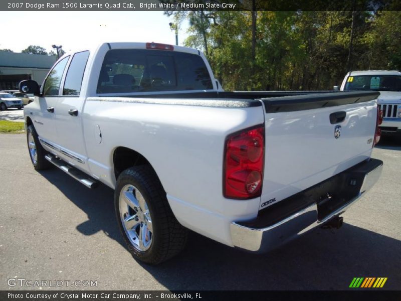 Bright White / Medium Slate Gray 2007 Dodge Ram 1500 Laramie Quad Cab