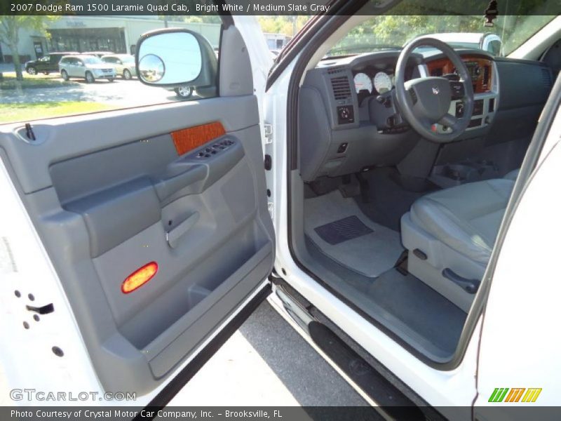 Bright White / Medium Slate Gray 2007 Dodge Ram 1500 Laramie Quad Cab