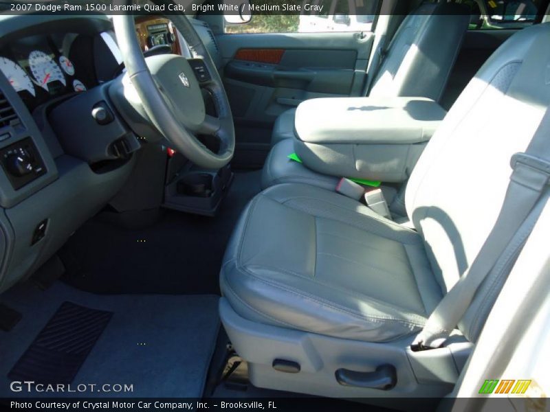 Bright White / Medium Slate Gray 2007 Dodge Ram 1500 Laramie Quad Cab