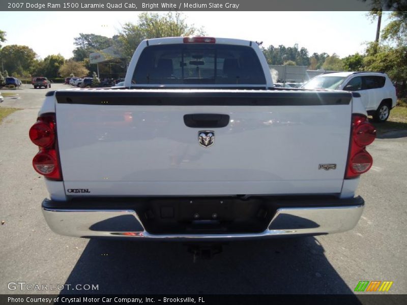 Bright White / Medium Slate Gray 2007 Dodge Ram 1500 Laramie Quad Cab
