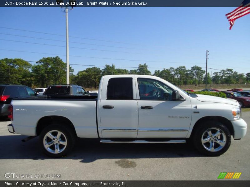 Bright White / Medium Slate Gray 2007 Dodge Ram 1500 Laramie Quad Cab