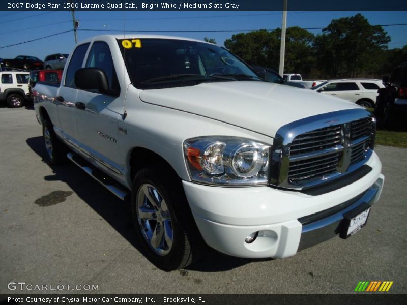 Bright White / Medium Slate Gray 2007 Dodge Ram 1500 Laramie Quad Cab