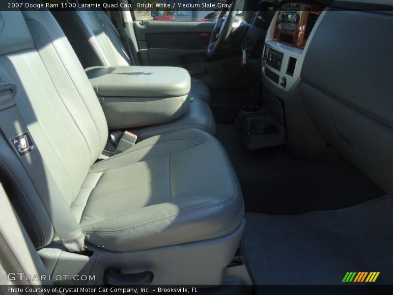 Bright White / Medium Slate Gray 2007 Dodge Ram 1500 Laramie Quad Cab