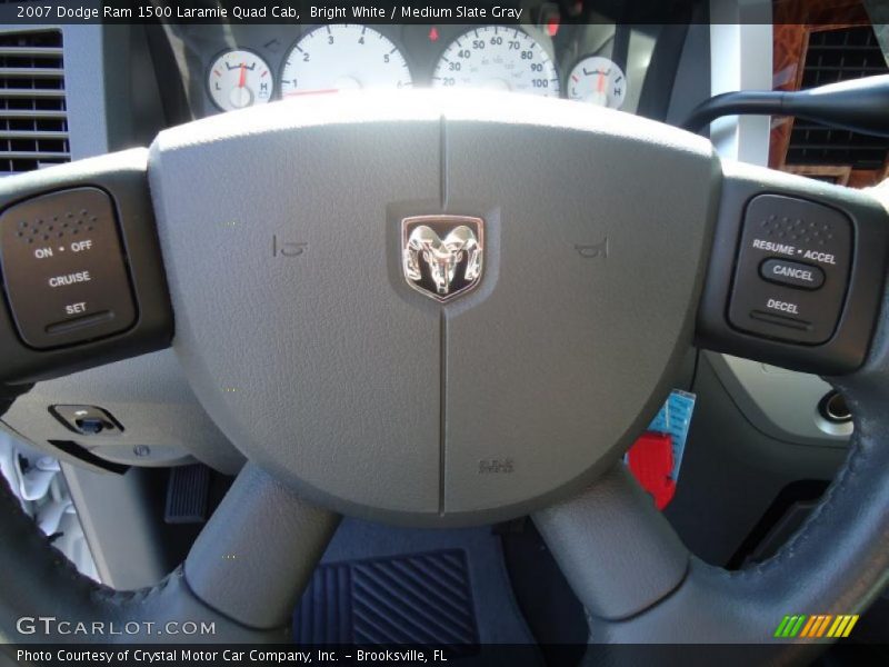 Bright White / Medium Slate Gray 2007 Dodge Ram 1500 Laramie Quad Cab