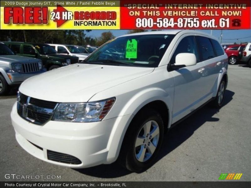 Stone White / Pastel Pebble Beige 2009 Dodge Journey SXT