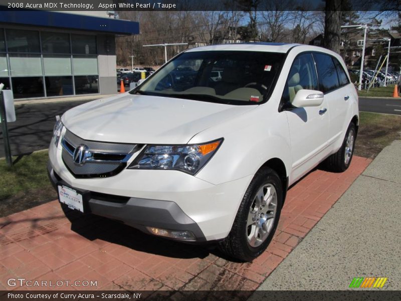 Aspen White Pearl / Taupe 2008 Acura MDX Technology