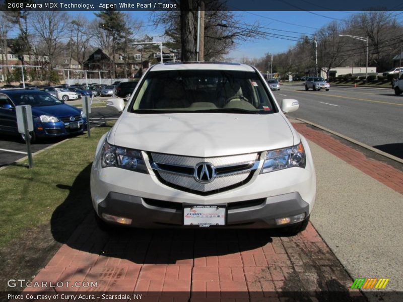 Aspen White Pearl / Taupe 2008 Acura MDX Technology