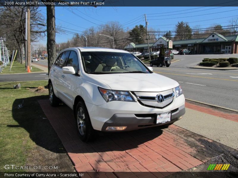 Aspen White Pearl / Taupe 2008 Acura MDX Technology
