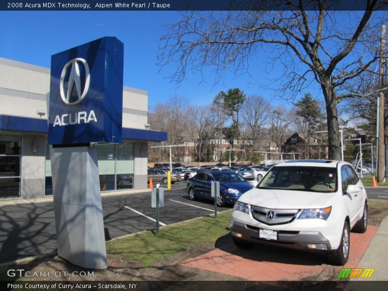Aspen White Pearl / Taupe 2008 Acura MDX Technology