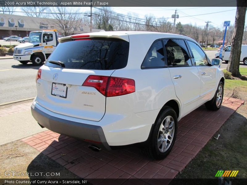 Aspen White Pearl / Taupe 2008 Acura MDX Technology
