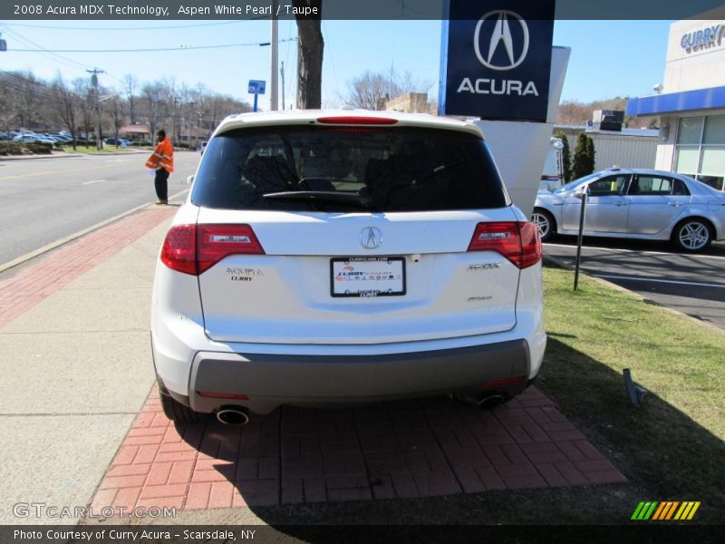 Aspen White Pearl / Taupe 2008 Acura MDX Technology