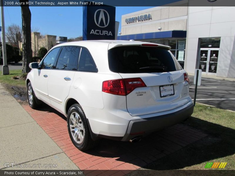 Aspen White Pearl / Taupe 2008 Acura MDX Technology