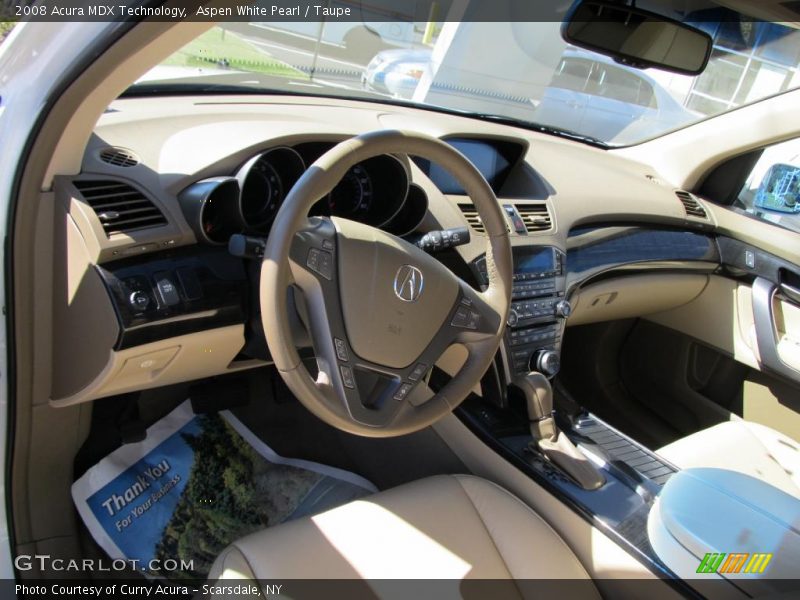 Aspen White Pearl / Taupe 2008 Acura MDX Technology