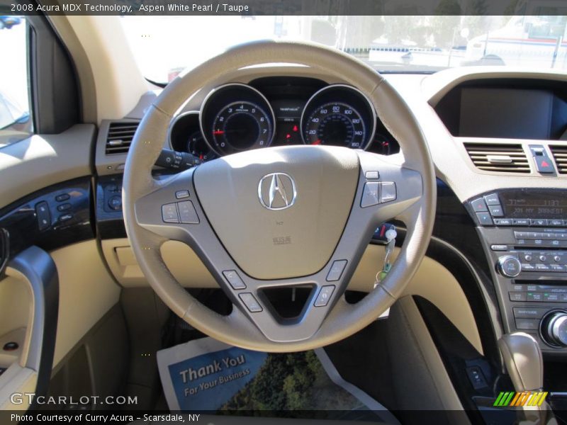 Aspen White Pearl / Taupe 2008 Acura MDX Technology