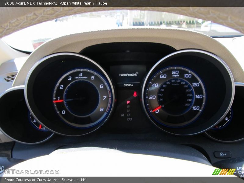 Aspen White Pearl / Taupe 2008 Acura MDX Technology
