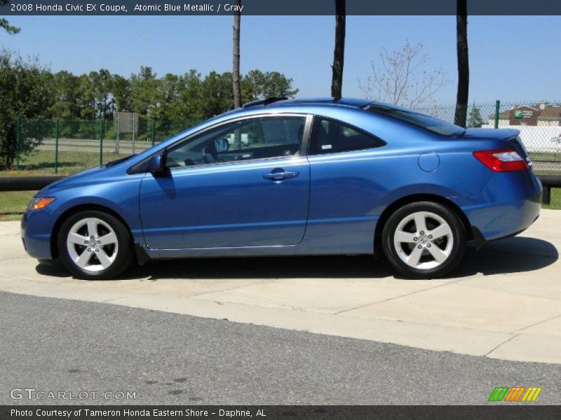 Atomic Blue Metallic / Gray 2008 Honda Civic EX Coupe