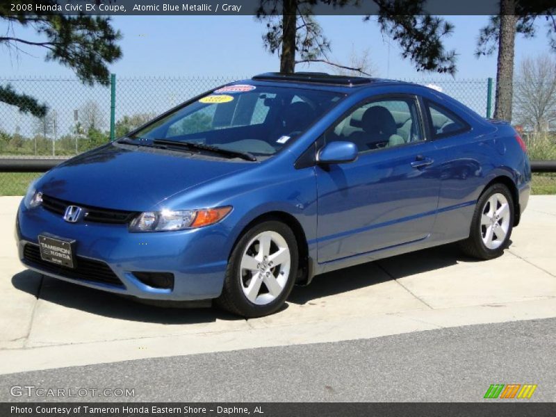 Atomic Blue Metallic / Gray 2008 Honda Civic EX Coupe