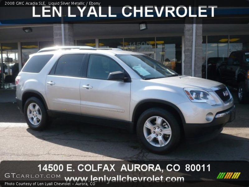 Liquid Silver Metallic / Ebony 2008 GMC Acadia SLE
