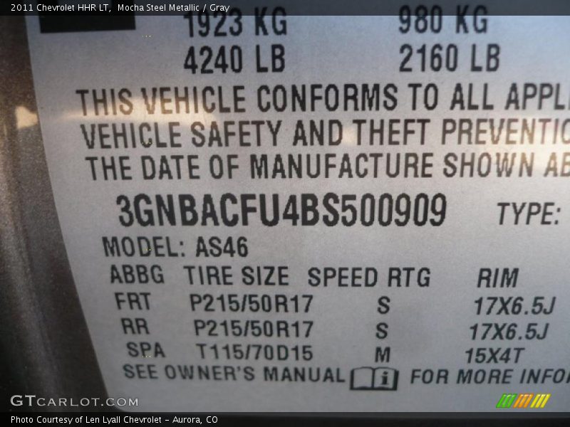 Mocha Steel Metallic / Gray 2011 Chevrolet HHR LT