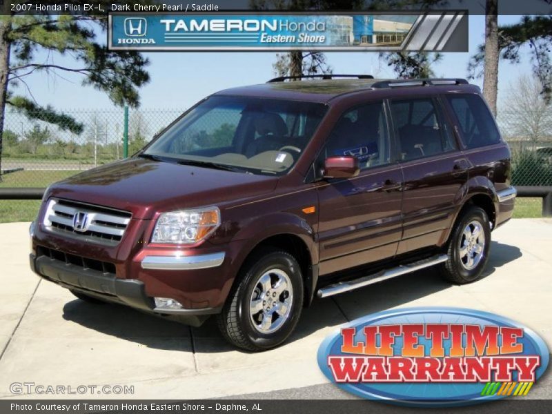 Dark Cherry Pearl / Saddle 2007 Honda Pilot EX-L