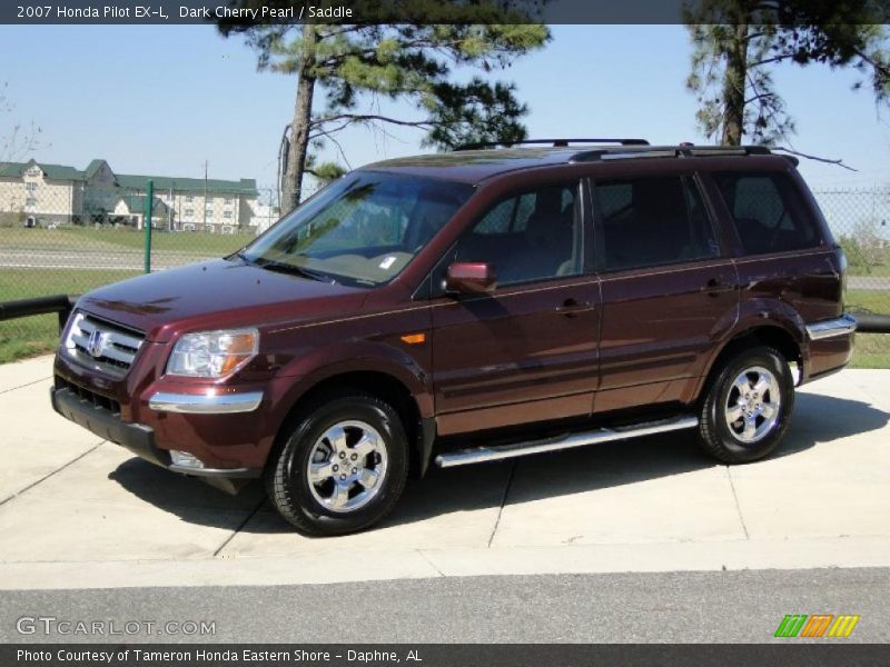 Dark Cherry Pearl / Saddle 2007 Honda Pilot EX-L