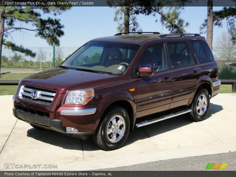 Dark Cherry Pearl / Saddle 2007 Honda Pilot EX-L