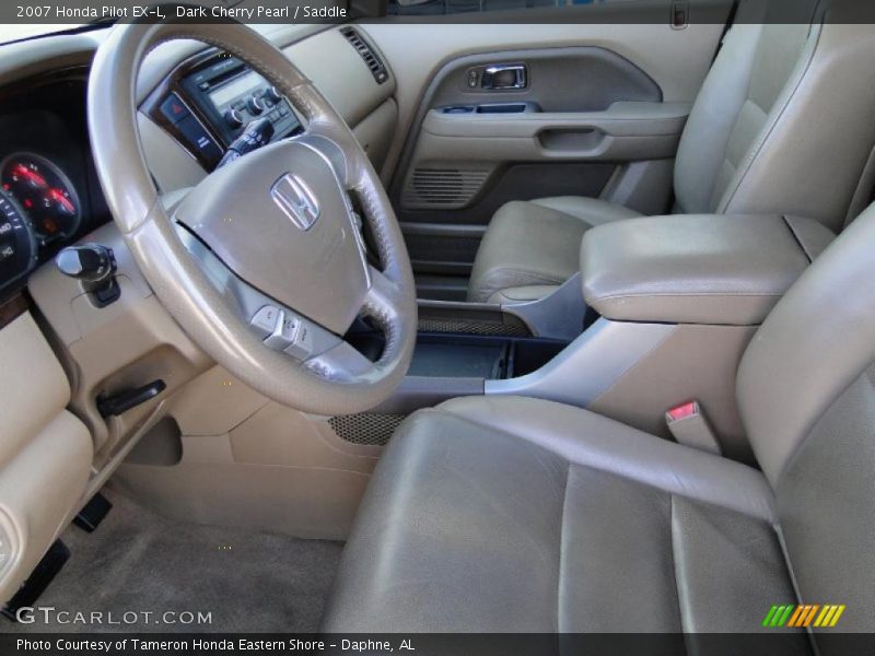 Dark Cherry Pearl / Saddle 2007 Honda Pilot EX-L