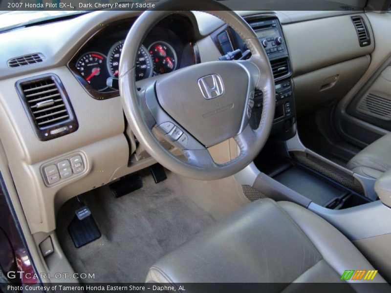 Dark Cherry Pearl / Saddle 2007 Honda Pilot EX-L