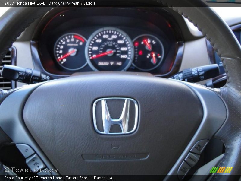 Dark Cherry Pearl / Saddle 2007 Honda Pilot EX-L