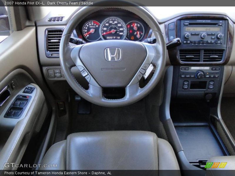 Dark Cherry Pearl / Saddle 2007 Honda Pilot EX-L