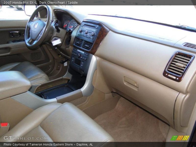 Dark Cherry Pearl / Saddle 2007 Honda Pilot EX-L