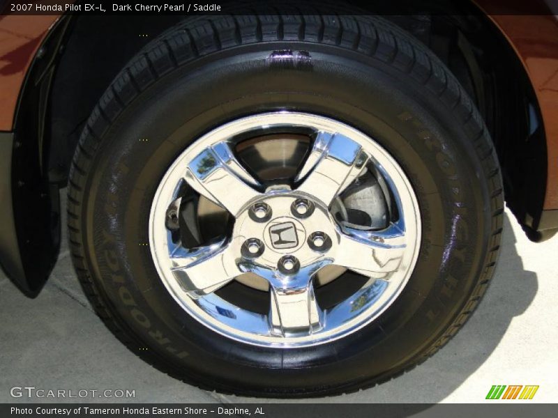 Dark Cherry Pearl / Saddle 2007 Honda Pilot EX-L