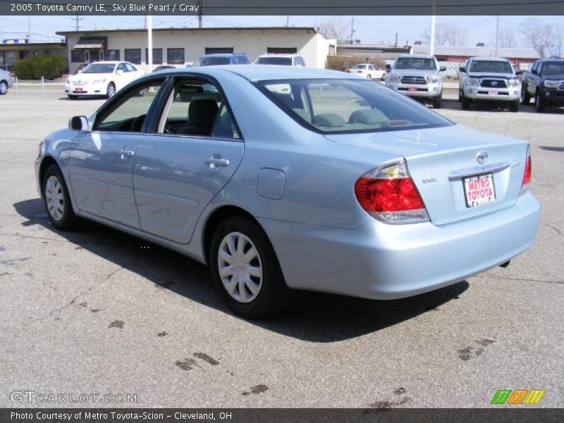 Sky Blue Pearl / Gray 2005 Toyota Camry LE
