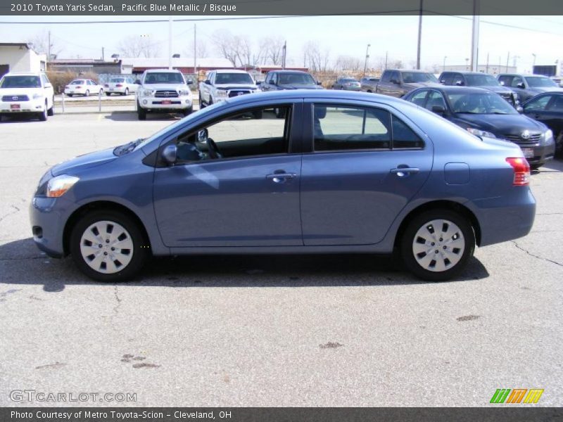 Pacific Blue Metallic / Bisque 2010 Toyota Yaris Sedan
