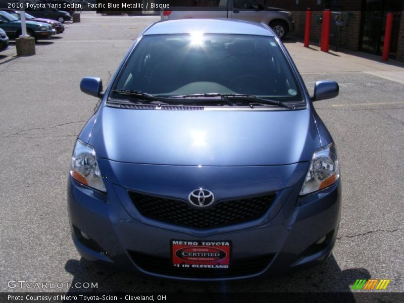 Pacific Blue Metallic / Bisque 2010 Toyota Yaris Sedan
