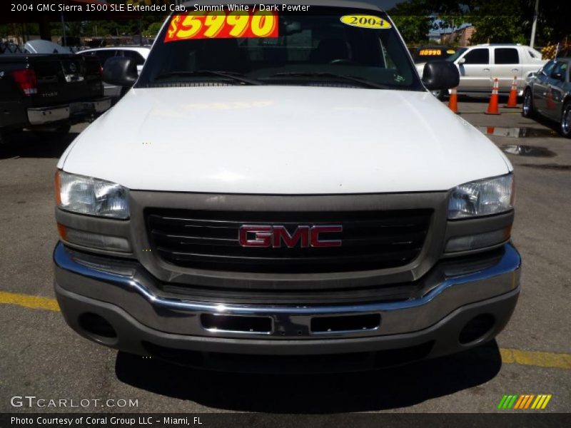 Summit White / Dark Pewter 2004 GMC Sierra 1500 SLE Extended Cab