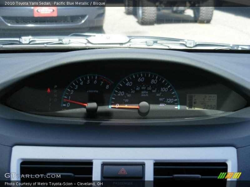 Pacific Blue Metallic / Bisque 2010 Toyota Yaris Sedan