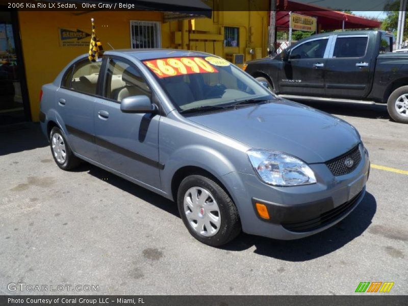 Olive Gray / Beige 2006 Kia Rio LX Sedan