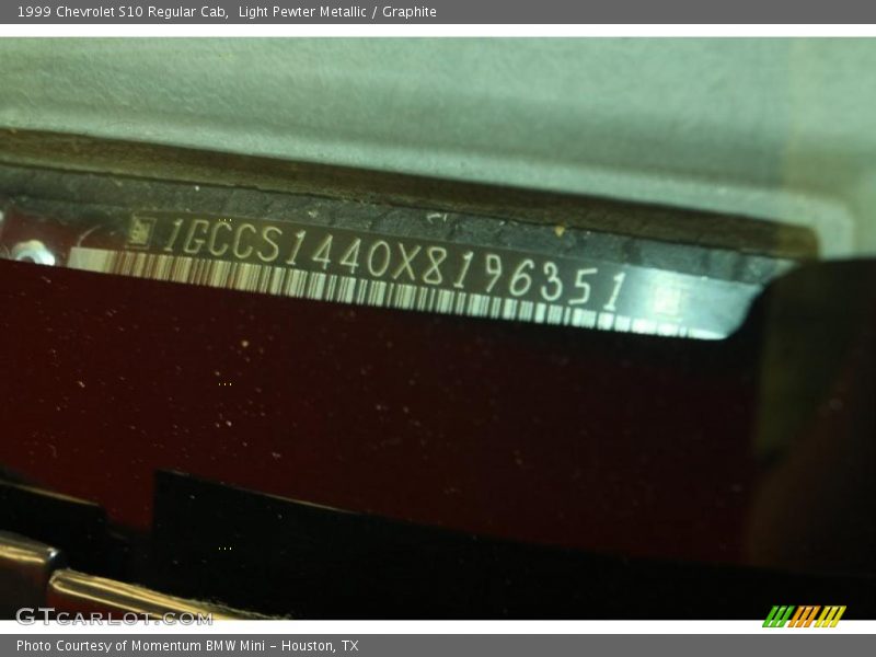 Light Pewter Metallic / Graphite 1999 Chevrolet S10 Regular Cab